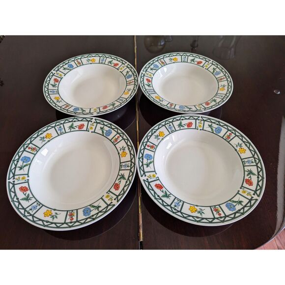 Vtg Lynns Stoneware Mayflower pattern soup/salad bowls (4 each) - Picture 8 of 11